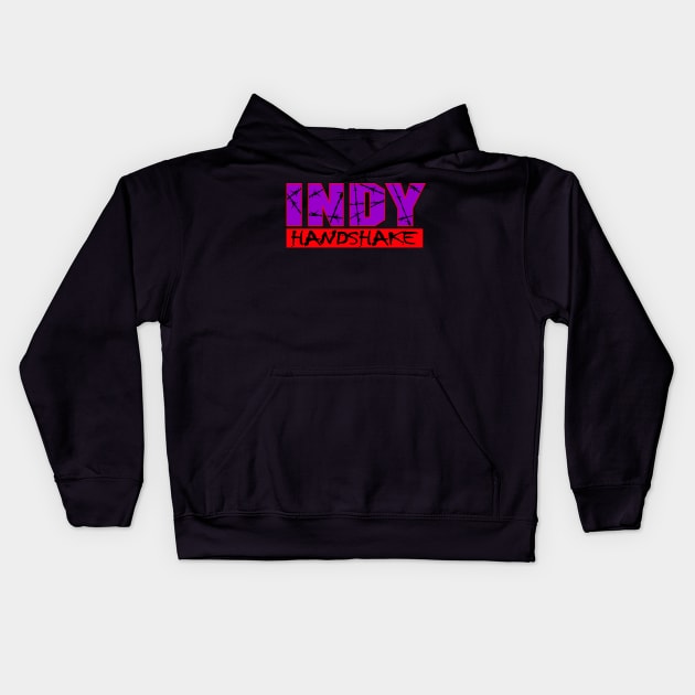 Extreme Indy Handshake Purple Logo Kids Hoodie by Indy Handshake